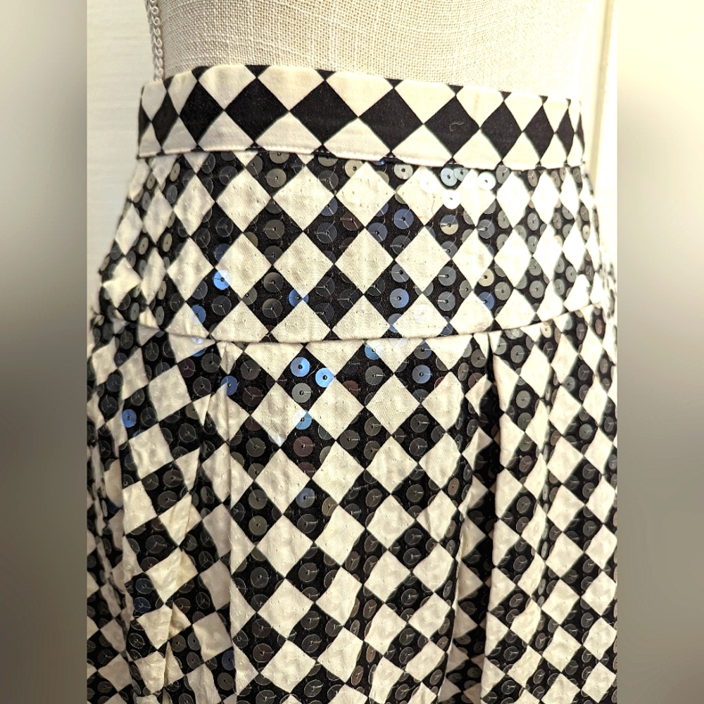 Special Event Black White Sequin Skirt -One of a kind
